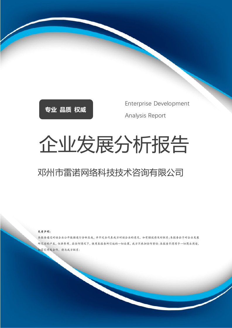鄧州市雷諾網(wǎng)絡(luò)科技技術(shù)咨詢企業(yè)發(fā)展分析報(bào)告